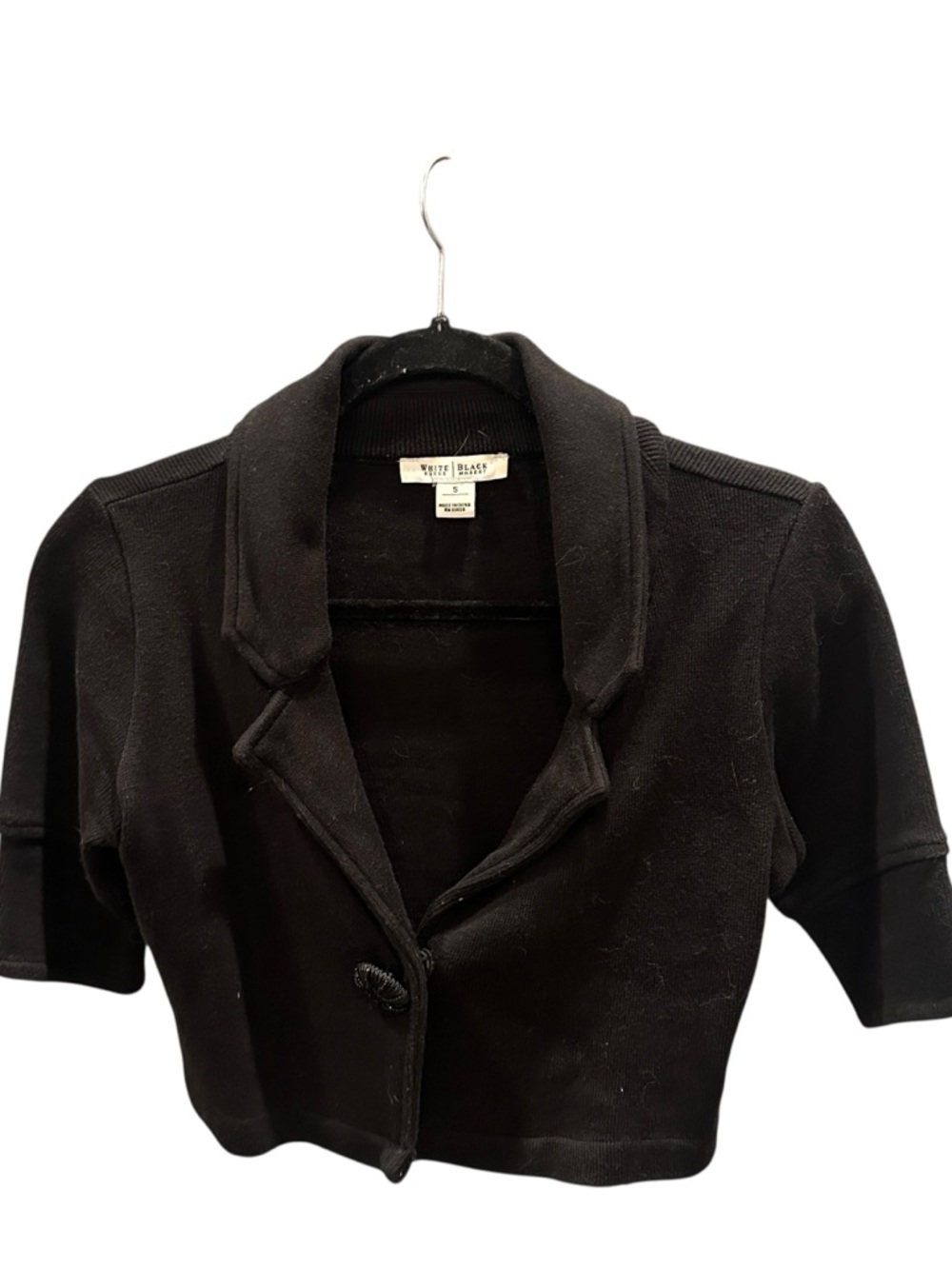 White House Black Market Black Cropped Short-Sleeve Blazer